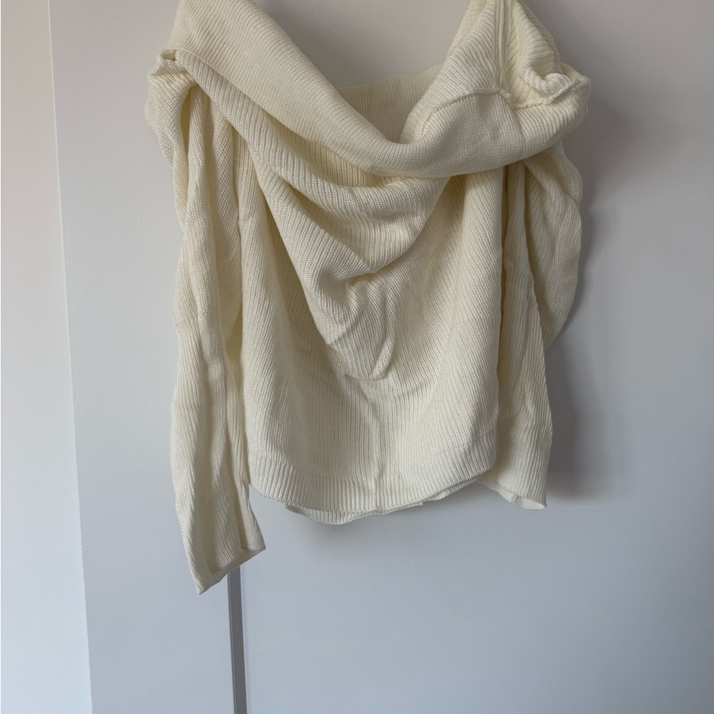 Dynamite Cream off the shoulder Sweater